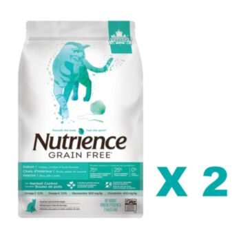 5.5磅 Nutrience Grain Free Turkey, Chicken, Duck 無穀物火雞+雞肉+鴨肉室內全貓糧x2包特價 (平均每包 $257.5), 加拿大製造