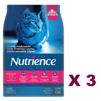 5.5磅 Nutrience Original Adult Indoor Chicken & Brown Rice 天然雞肉糙米室內成貓糧x3包特價 (平均每包 $170) 加拿大製造