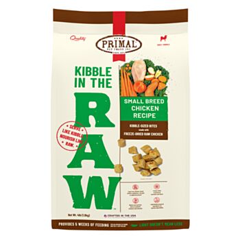 4磅 Primal Kibble In The Raw Small Breed Chicken Recipt 凍乾雞肉小型成犬肉粒糧, 美國製造