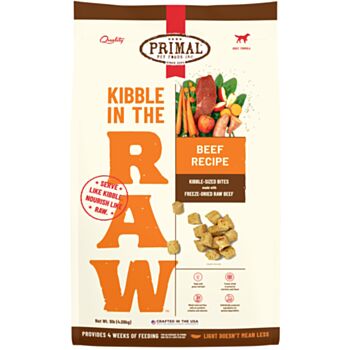 9磅 Primal Kibble In The Raw Beef Recipt 凍乾牛肉成犬肉粒糧, 美國製造