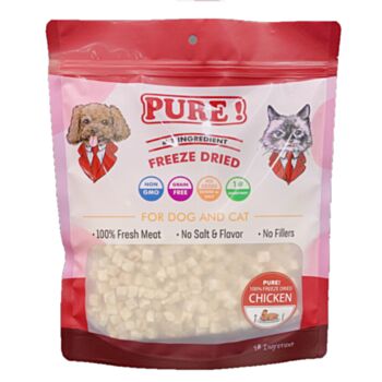 300克 Pure Freeze Dried Chicken 冷凍乾純雞肉粒(內有獨立包裝 100克x3包)  貓狗適用, 中國製造