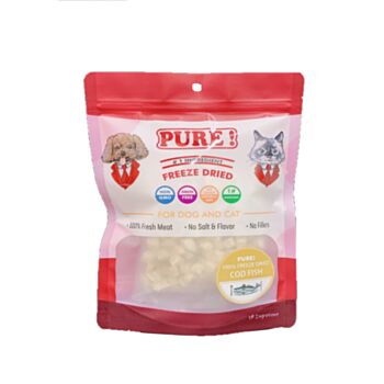 50克 Pure Freez Dried Cod 冷凍乾純鱈魚肉粒, 貓狗適用, 中國製造  (到期日: 9-2027)