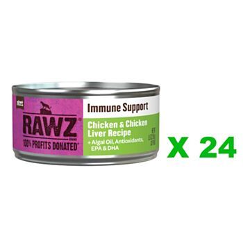 155克 RAWZ Grain Free 無穀物雞肉雞肝肉醬貓罐頭  X 24罐特價 (平均每罐 $30) < 增強免疫系統 >, 美國製造