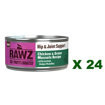 155克 RAWZ Grain Free 無穀物雞肉綠唇貽貝肉醬貓罐頭 X 24罐特價 (平均每罐 $30) < 關節保健 >, 美國製造