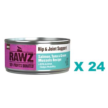 155克 RAWZ Grain Free 無穀物三文魚吞拿魚綠唇貽貝肉醬貓罐頭 X 24罐特價 (平均每罐 $30) < 關節保健 >, 美國製造