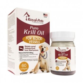 60粒軟膠囊 Royal-Pets Pure Krill Oil For Blood Vessels 純正磷蝦油丸, 狗食用, 美國製造  - 需要訂貨