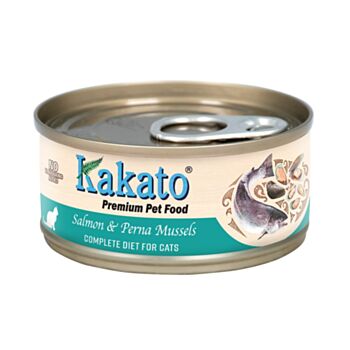 70克 Kakato Salmon & Perna Mussels (貓主食) 三文魚翡翠貽貝(青口)主食貓罐頭, 泰國製造