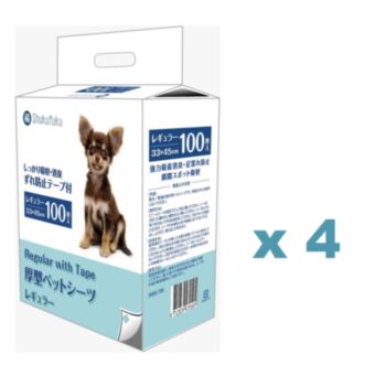 100片 Shukufuku 福字 1.5呎全白色尿墊(33x45cm)(四角有黏貼)x4包特價 (平均每包 $90) 中國製造