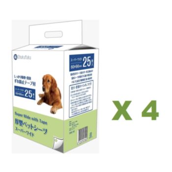 25片 Shukufuku 福字 3呎全白色尿墊(60x90cm)x4包特價 (四角有黏貼)(平均每包$90) 中國製造