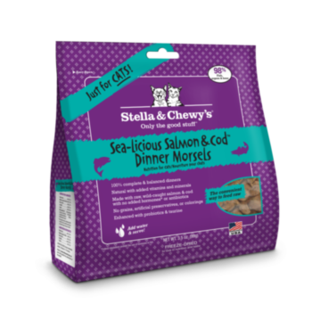 8安士 Stella&Chewys 無穀物三文魚及鱈魚凍乾生肉貓糧- 需要訂貨