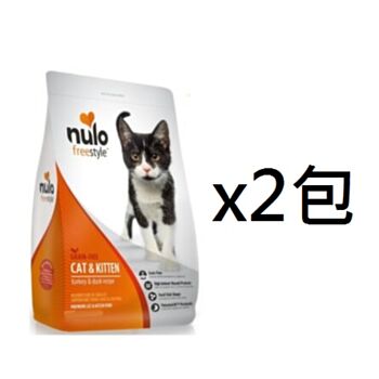 12磅 Nulo無穀物火雞鴨肉幼貓及成貓糧, 美國製造 (橙色)x2包( 送1包5磅) 