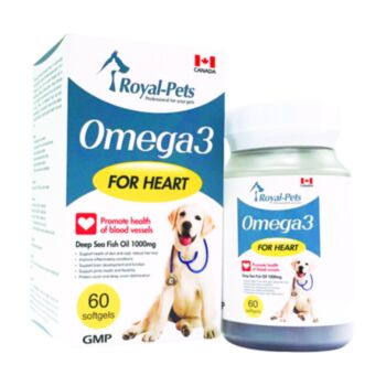 60粒膠囊 Royal-Pets Pure Omega3 For Heart 純正魚油膠囊, 狗食用, 加拿大製造  